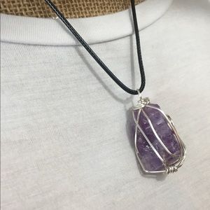 Natural Amethyst Wire Wrapped Necklace 🔮
